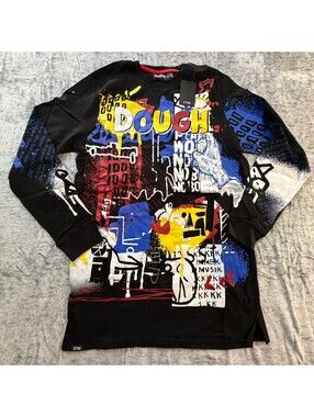 Contender Men's Long Sleeve T-Shirt Black Dough Graphic L